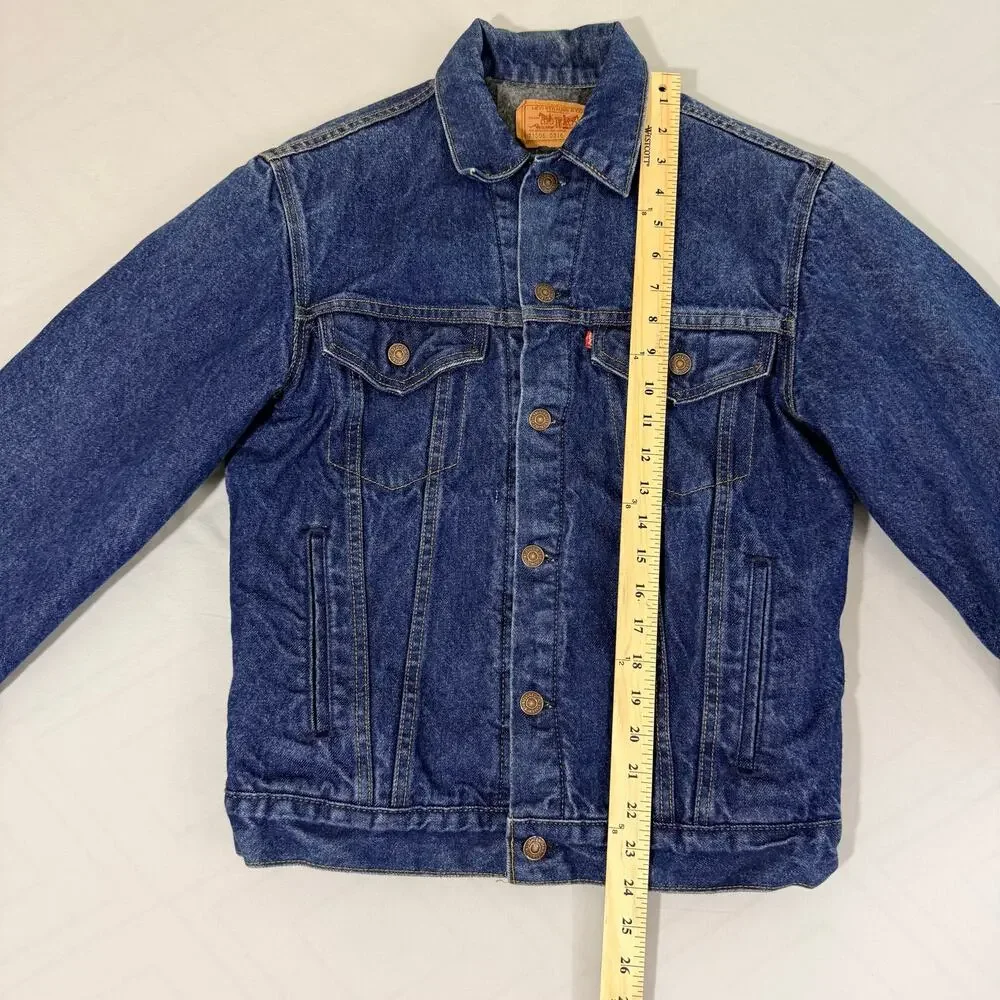 Vintage 1988 Levis 71506 Blanket Lined Denim Trucker Jacket 38L USA Workwear
